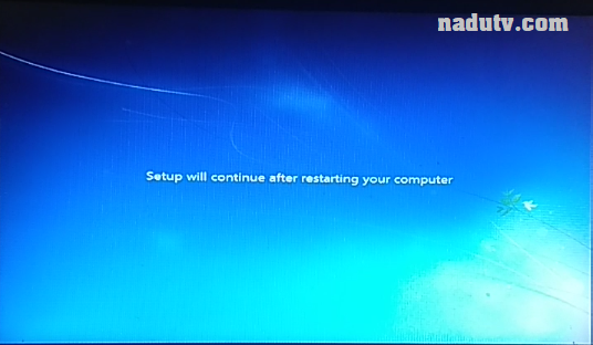 Setup will continue after restarting your computer