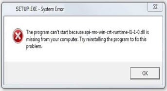 The program can’t start because api-ms-win-crt-runtime-l1-1-0.dll