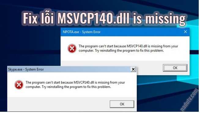 MSVCP140.dll is missing
