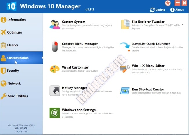 Phần mềm tùy chỉnh Windows 10