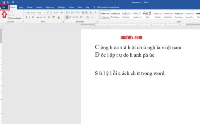Lỗi cách chữ trong Word 