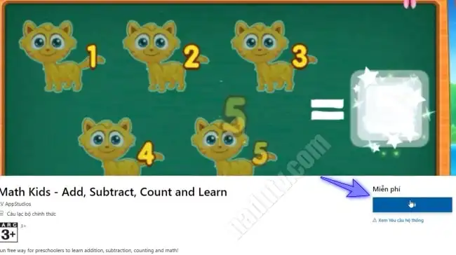 Phần mềm học đếm số Math Kids 