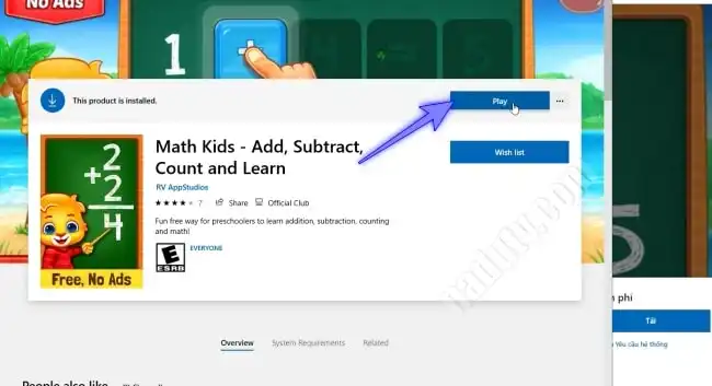 Phần mềm học đếm số Math Kids 