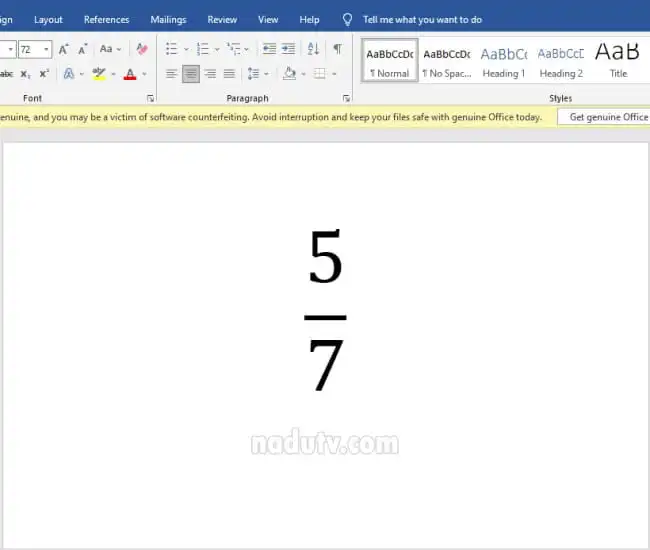 Cách viết phân số trong Word