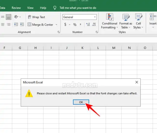 Cách cài font chữ mặc định trên Microsoft Excel