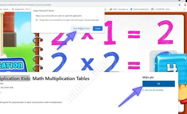 Học bảng cửu chương cho trẻ với Multiplication Kids