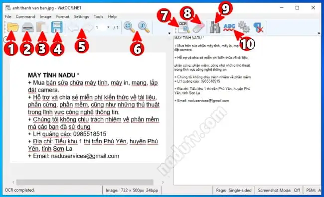 Chuyển ký tự trong ảnh PDF sang văn bản bằng VietORC