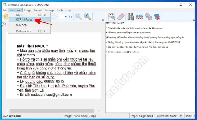 Chuyển ký tự trong ảnh PDF sang văn bản bằng VietORC