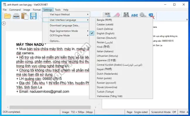 Chuyển ký tự trong ảnh PDF sang văn bản bằng VietORC