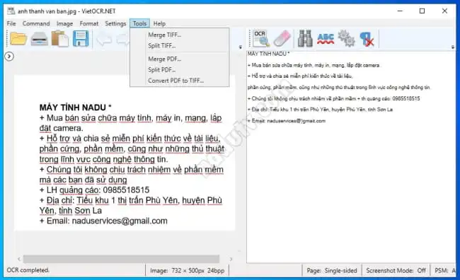 Chuyển ký tự trong ảnh PDF sang văn bản bằng VietORC