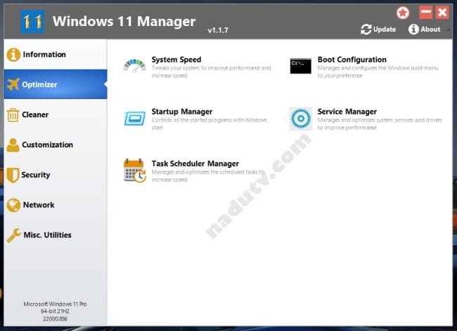 Tối ưu hóa win 11 bằng Windows 11 Manager