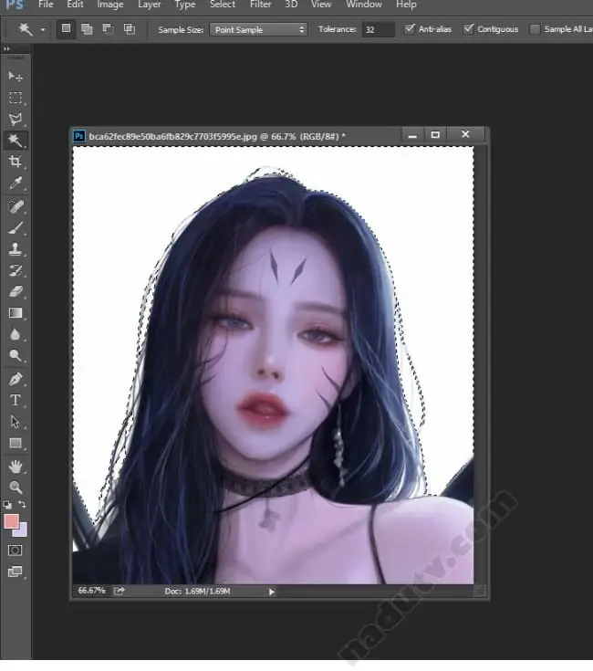 Tách hình nền trong Photoshop bằng Magic Wand Tool
