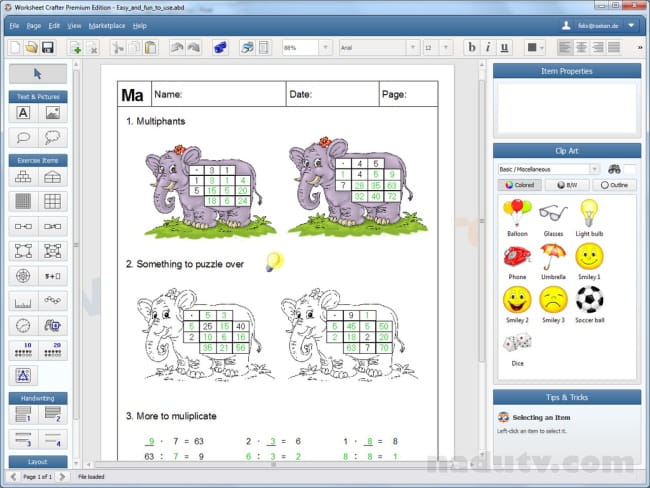 Tạo bài tập và tài liệu giảng dạy với Worksheet Crafter