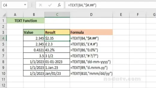 Các hàm thông dụng trong Excel