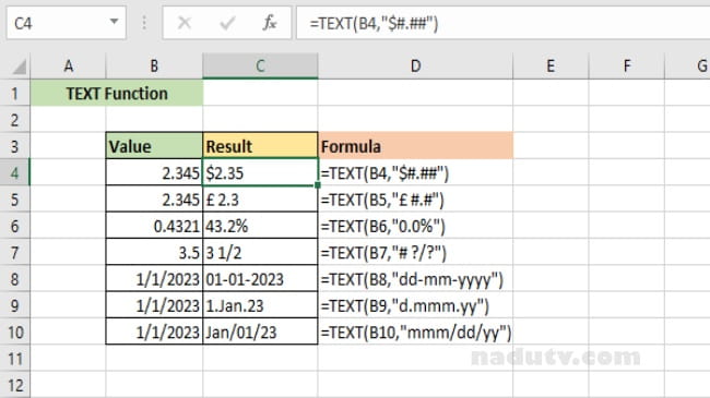 Các hàm thông dụng trong Excel