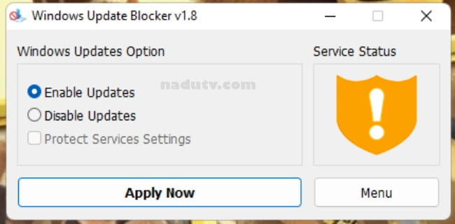 Tắt cập nhật Windows Update Blocker 1.8