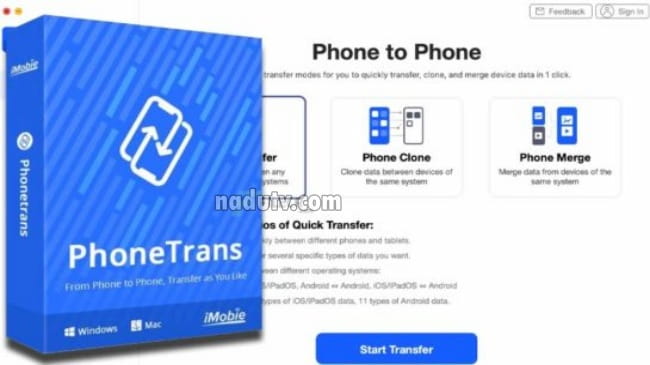 Chuyển dữ liệu iPhone sang Android iMobie Trans