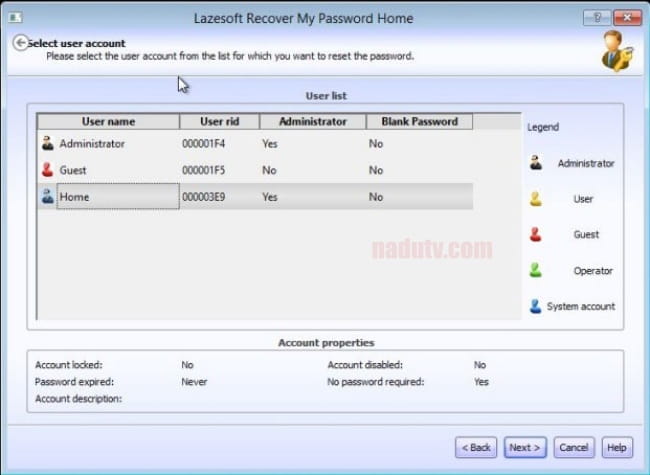 Khôi phục mật khẩu windows Lazesoft Recover My Password