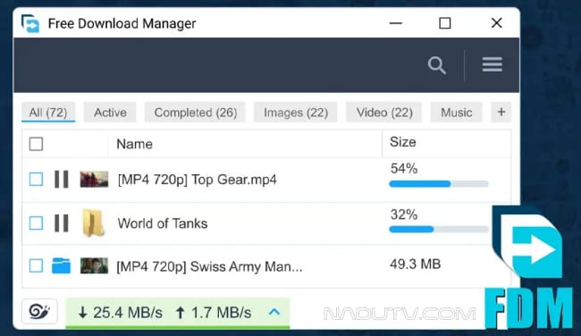 Trình tải xuống Free Download Manager (FDM) v6.26.1.6177 1 Trình tải xuống Free Download Manager