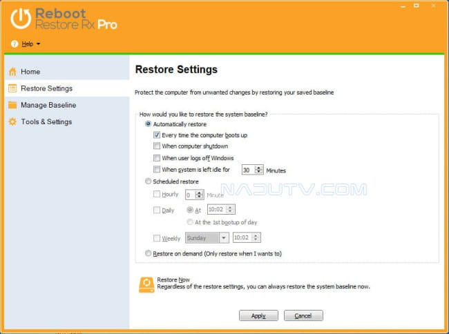 Khôi phục hệ thống Reboot Restore Rx Pro tự động v12.7 2 Khôi phục hệ thống Reboot Restore Rx Pro