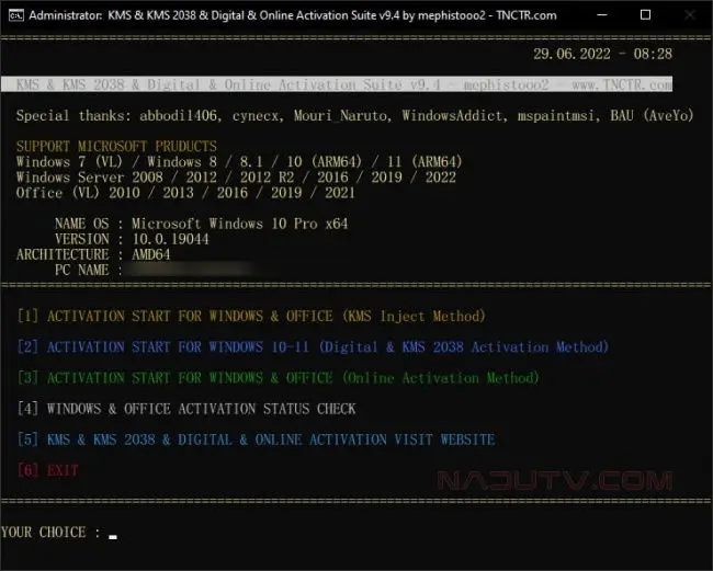 Kích hoạt Windows cùng Office với KMS 2038 Activation Suite