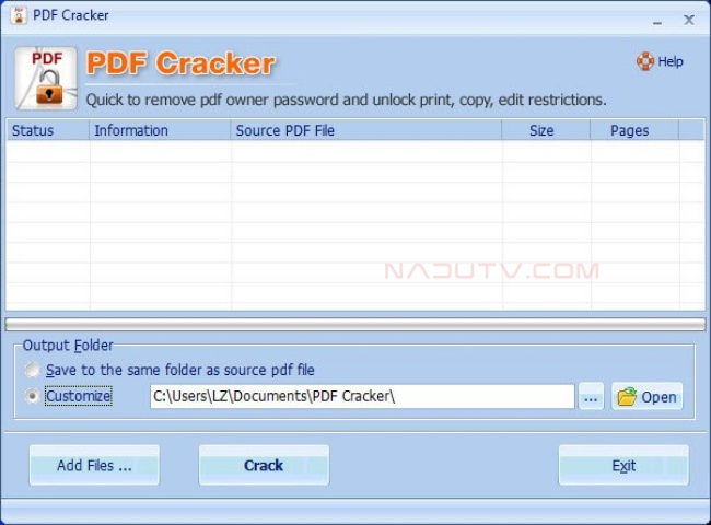 Xoá mật khẩu PDF Cracker v3.20 1 Xoá mật khẩu PDF Cracker