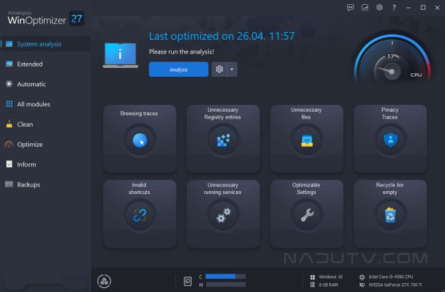 Tối ưu hoá PC Ashampoo WinOptimizer v27.00.05 1 Tối ưu hoá PC Ashampoo WinOptimizer