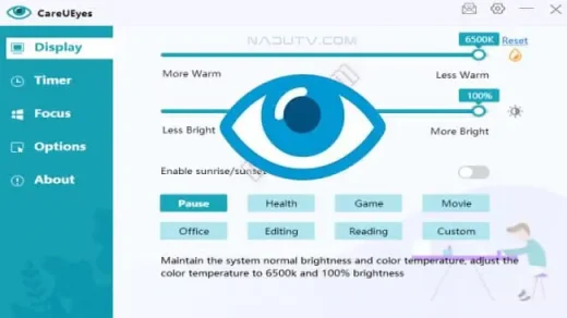 CareUEyes Pro giảm ánh sáng xanh