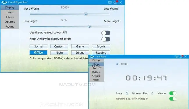 Giảm ánh sáng xanh CareUEyes Pro