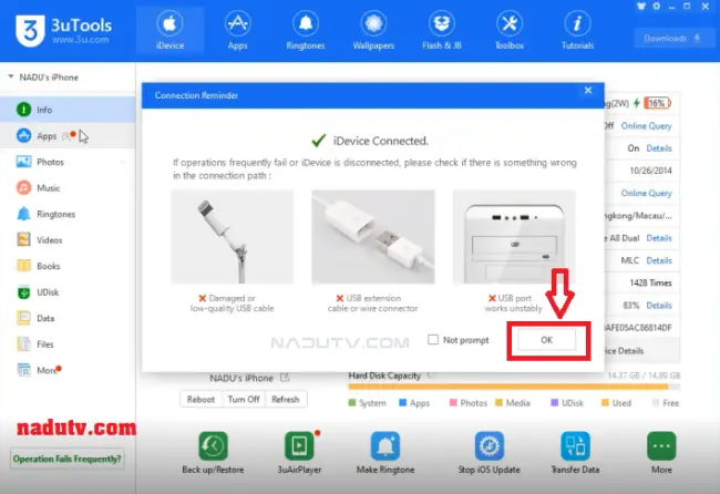 Sao lưu dữ liệu từ iphone sang máy tính bằng 3uTools v3.22.002 11 Sao lưu dữ liệu từ iphone sang máy tính bằng 3uTools