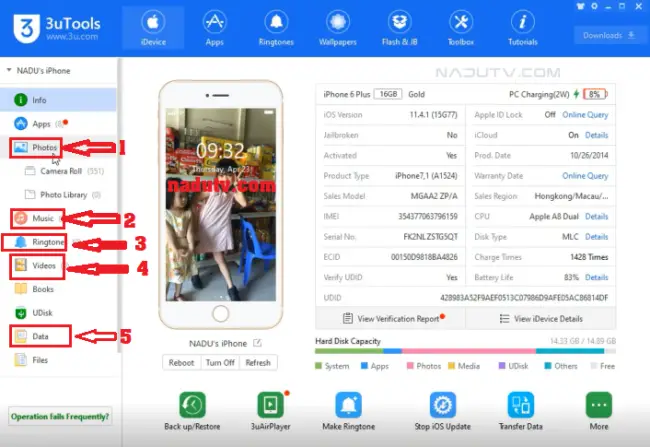 Sao lưu dữ liệu từ iphone sang máy tính bằng 3uTools v3.22.002 12 Sao lưu dữ liệu từ iphone sang máy tính bằng 3uTools