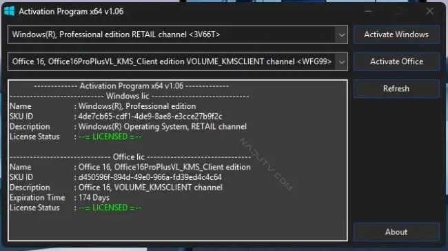 Kích hoạt Windows + Office bằng Activation Program v1.12 b03 1 Kích hoạt Windows + Office