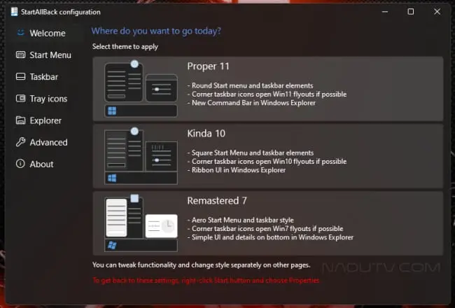 Tuỳ chỉnh Start Menu StartAllBack trên Windows v3.9.8.5270 1 Tuỳ chỉnh Start Menu StartAllBack