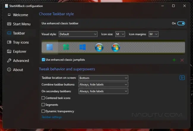Tuỳ chỉnh Start Menu StartAllBack trên Windows v3.9.8.5270 2 Tuỳ chỉnh Start Menu StartAllBack