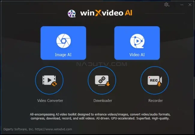 Phần mềm nâng cấp video Winxvideo AI