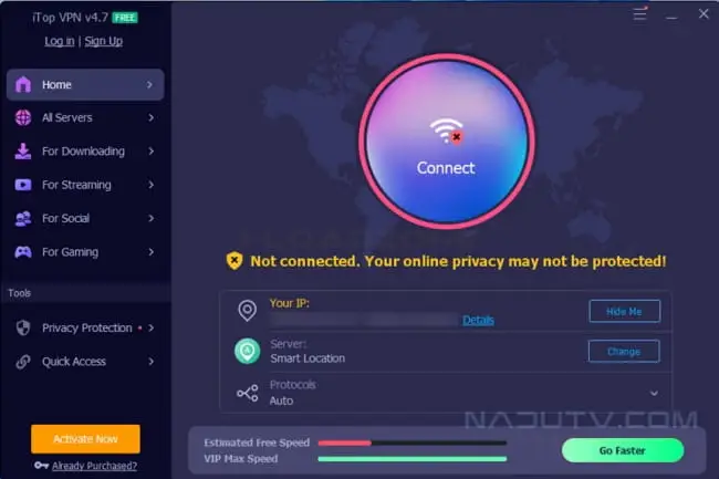 Phần mềm kết nối VPN iTop VPN Free