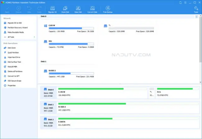 Phần mềm AOMEI Partition Assistant