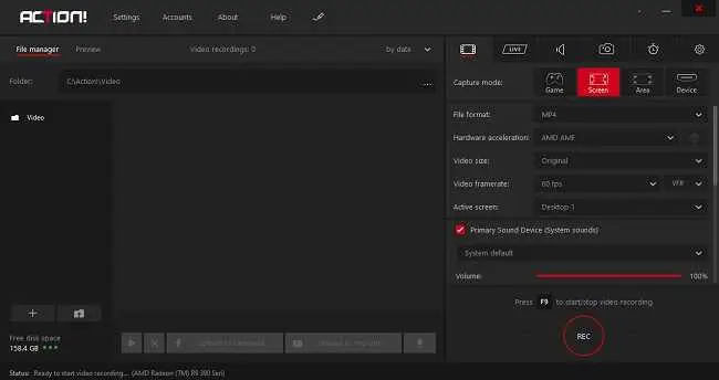 Phần mềm quay màn hình PC Mirillis Action! 