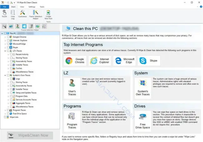 Phần mềm xóa file rác R-Wipe & Clean v20.0.2519 1 Phần mềm xóa file rác R-Wipe & Clean