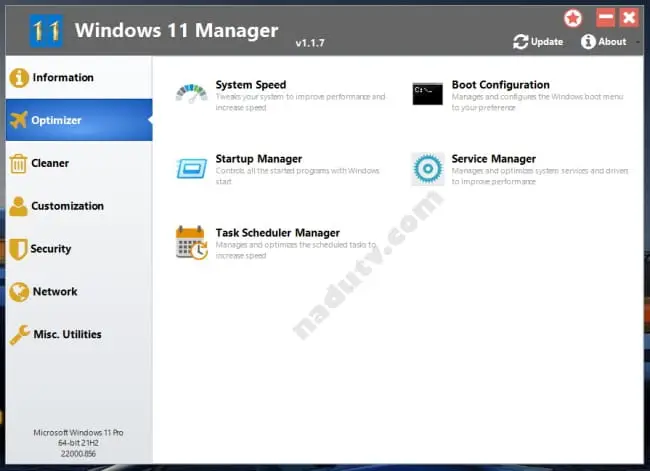 Tối ưu hóa cho Windows 10 / 11 Manager v2.1.7.0 (x64) 1 Tối ưu hóa Windows 11