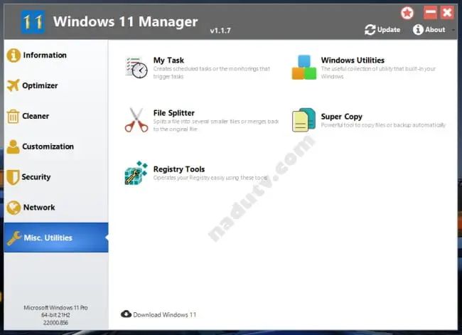 Tối ưu hóa cho Windows 10 / 11 Manager v2.1.7.0 (x64) 6 Tối ưu hóa Windows 11